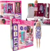 A collage of images showing a Barbie Crafting Wardrobe playset, including the box, the playset itself with a doll and accessories, and a separate Barbie doll. Produktbild-Vorschau