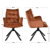 Duhome Esszimmerstuhl 360° Drehbar Loungesessel Chenille Produktbild-Vorschau 4