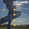 A person holding a skateboard with text overlays highlighting product features. Produktbild-Vorschau