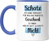 Tasse Blau mit Spruch Schatz ich habe versucht das perfekte Produktbild-Vorschau 1