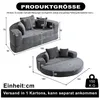 2-in-1 Schlafsofa in Grau – Halbrundes Sofa verwandelt sich Produktbild-Vorschau 12