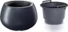 A dark gray planter and a dark gray bucket are shown side-by-side against a white background. Anteprima dell’immagine prodotto