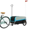 vidaXL Fahrradanhänger Schwarz und Blau 45 kg Eisen Produktbild-Vorschau 3