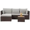 BEAUTYSOFA | SEVILLA Polyrattan Gartenlounge Braun – Produktbild-Vorschau 6