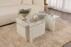Skye Decor, Vetrino - Legno bianco, tavolino, 100 % vetro Anteprima dell’immagine prodotto 1