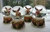 4 x Schneekugel Elch Schnee Weihnachtselch Glimmerkugel Produktbild-Vorschau 2