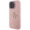 A pink glittery iPhone case with a gold Guess logo and text. Voir les images du produit