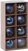 A box of eight blue and gold Christmas ornaments. Náhled obrázku produktu