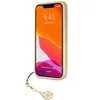A gold iPhone case with a brown charm is shown against a white background. Náhled obrázku produktu
