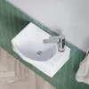 AQUALAVOS Waschbecken Handwaschbecken weiß eckig oval klein Produktbild-Vorschau 6