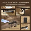 Collage of images showing different features and accessories for a desk. Produktbild-Vorschau