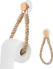 Vintage-Toilettenpapierhalter aus Holz mit Seil, böhmische Produktbild-Vorschau 1