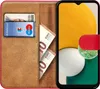 A book-style phone case with slots for cards and cash, shown open with a phone inside. Náhled obrázku produktu