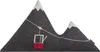 A stylized representation of mountains with a ski lift gondola. Produktbild-Vorschau