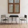 The Living Store 3-tlg. Garten-Essgruppe Poly Rattan Produktbild-Vorschau 2