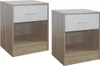 Nachtschrank 2er Set Thekla Sonoma/Weiß Produktbild-Vorschau 1
