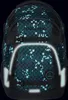 A close-up view of a backpack with a pixelated design and reflective elements. Produktbild-Vorschau