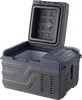 A portable car refrigerator with its lid open, shown against a white background. Voir les images du produit
