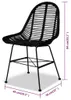 vidaXL Esszimmerstühle 4 Stk. Natur Rattan Schwarz Produktbild-Vorschau 4