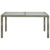 Gartentisch 150x90x75 cm Hartglas und Poly Rattan Grau Produktbild-Vorschau 3