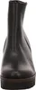 A close-up, front-facing view of a black leather ankle boot with a platform sole. Produktbild-Vorschau