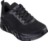 A black Skechers sneaker is shown from a side angle against a white background. Voir les images du produit