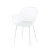 A white chair with a diamond pattern on the backrest and four legs, isolated on a white background. Náhled obrázku produktu
