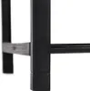 Close-up view of the black metal legs and support structure of a piece of furniture, likely a shoe cabinet. Produktbild-Vorschau