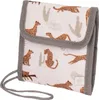 A small, folded pouch with a leopard print and cactus pattern, attached to a gray string. Náhled obrázku produktu
