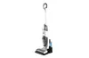 A white and gray cordless wet and dry vacuum cleaner with a charging base and accessories. Produktbild-Vorschau