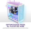 A computer case with internal components and airflow indicators. Produktbild-Vorschau