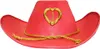 Cowboyhut mit goldenem Herz und Kordel für Damen - Rot Produktbild-Vorschau 2