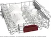 A close-up view of the upper rack of a dishwasher filled with clean dishes and glasses. Produktbild-Vorschau