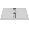 A square chrome shower head with a connector piece. Produktbild-Vorschau