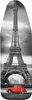A red car is parked in front of the Eiffel Tower in Paris. Podgląd zdjęcia produktu