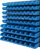 A wall-mounted storage system with multiple blue bins. Anteprima dell’immagine prodotto