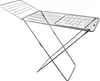 A silver metal drying rack with wings is shown against a white background. Produktbild-Vorschau