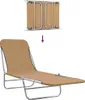vidaXL Klappliegen 2 Stk. Stahl und Stoff Taupe Produktbild-Vorschau 6