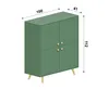 A 3D rendering of a green cabinet with dimensions indicated. Podgląd zdjęcia produktu