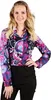 70er Bluse Hippie Purple Karneval Faschingskostüm Größe: XL Produktbild-Vorschau 2