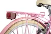 Close-up of the rear wheel, fender, and rack of a pink bicycle. Produktbild-Vorschau