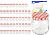 50er Set Rundglas 212 ml nieder To 66 rot karierter Deckel Produktbild-Vorschau 1