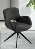 HowHomely THEO Chair Black Fabric - moderný dizajn, Náhľad obrázku produktu 3