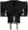 A black electrical adapter with three outlets. Náhled obrázku produktu