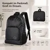 Faltbarer Rucksack Reiserucksack Tagesrucksack Schwarz Produktbild-Vorschau 4