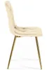 Eleganter Esszimmerstuhl Samt Beige mit goldfarbenen Produktbild-Vorschau 2