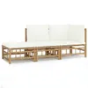 The Living Store 3-tlg. Garten-Lounge-Set mit Kissen Creme Produktbild-Vorschau 3