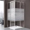 doporro Cabine de Douche en Angle Bandes Opaques 90x70cm Voir les images du produit 1