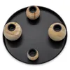 Magnet Kerzentablett rund schwarz mit 4 Holz Halter für Produktbild-Vorschau 4
