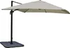 A cantilever umbrella with a square canopy and a dark base. Produktbild-Vorschau